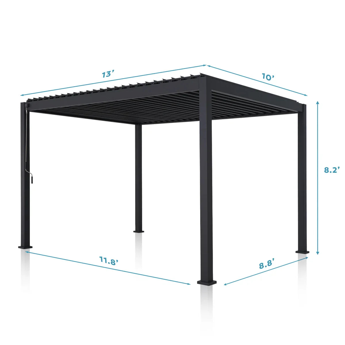 Outdoor Aluminum Pergola with Adjustable Louvred Roof
