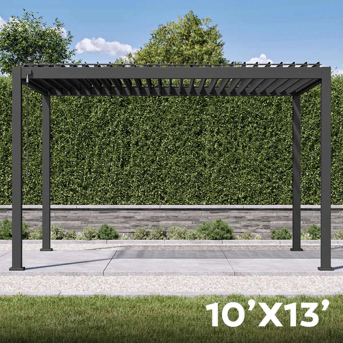 Outdoor Aluminum Pergola with Adjustable Louvred Roof