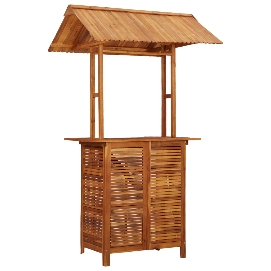 NNEVL Outdoor Bar Table with Rooftop 122x106x217 cm Solid Acacia Wood