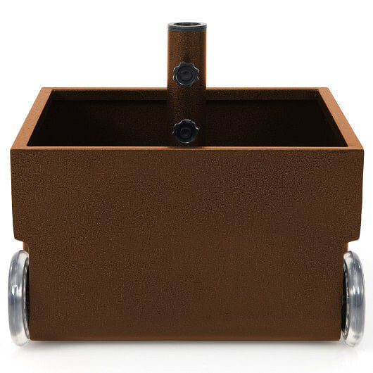 150 Pounds Patio Umbrella Base Stand Wheels Planter Outdoor-Black