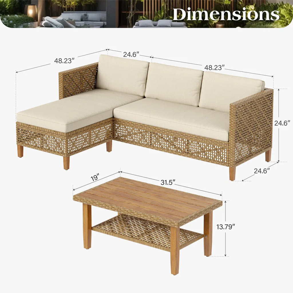 Outdoor Wicker Patio Conversation Furniture Set