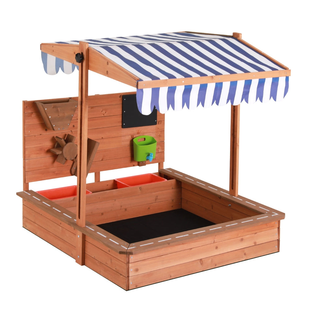 Sandbox Wooden Canopy Sandbox With Cover Funnel Outdoor Toys
