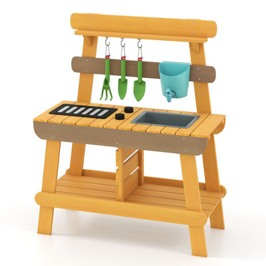 Outdoor Mud Kitchen for Kids Wooden Play Kitchen Toy